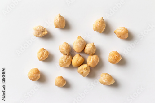 Chickpea beans at white iisolated background. photo