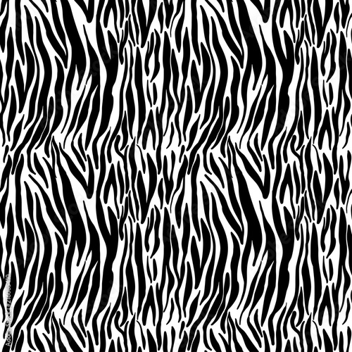 Vector illustration seamless pattern floral animal fur print background. Hand drawn style, texture wallpaper, fashion fabric, textile. Abstract skin pelage.