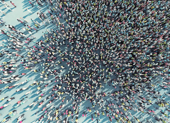 crowd of people viewed from above