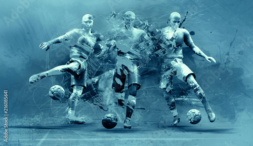 Fototapeta Naklejka Na Ścianę i Meble -  abstract soccer players