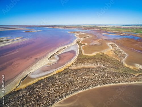 Shallow salt water patches in Lake Tyrrell, Victoria, Australia