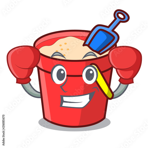 Boxing sand bucket character cartoon