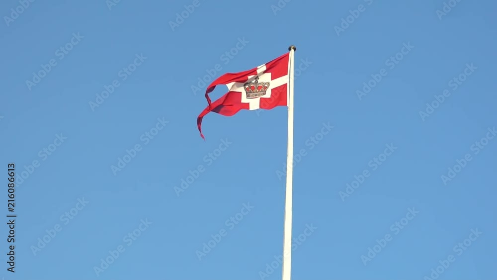 Danish flag blowing freely in slow motion Danish flag blowing freely in slow motion