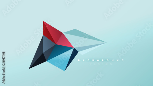 Abstract background - geometric origami style shape composition  triangular low poly design concept. Colorful trendy minimalistic illustration