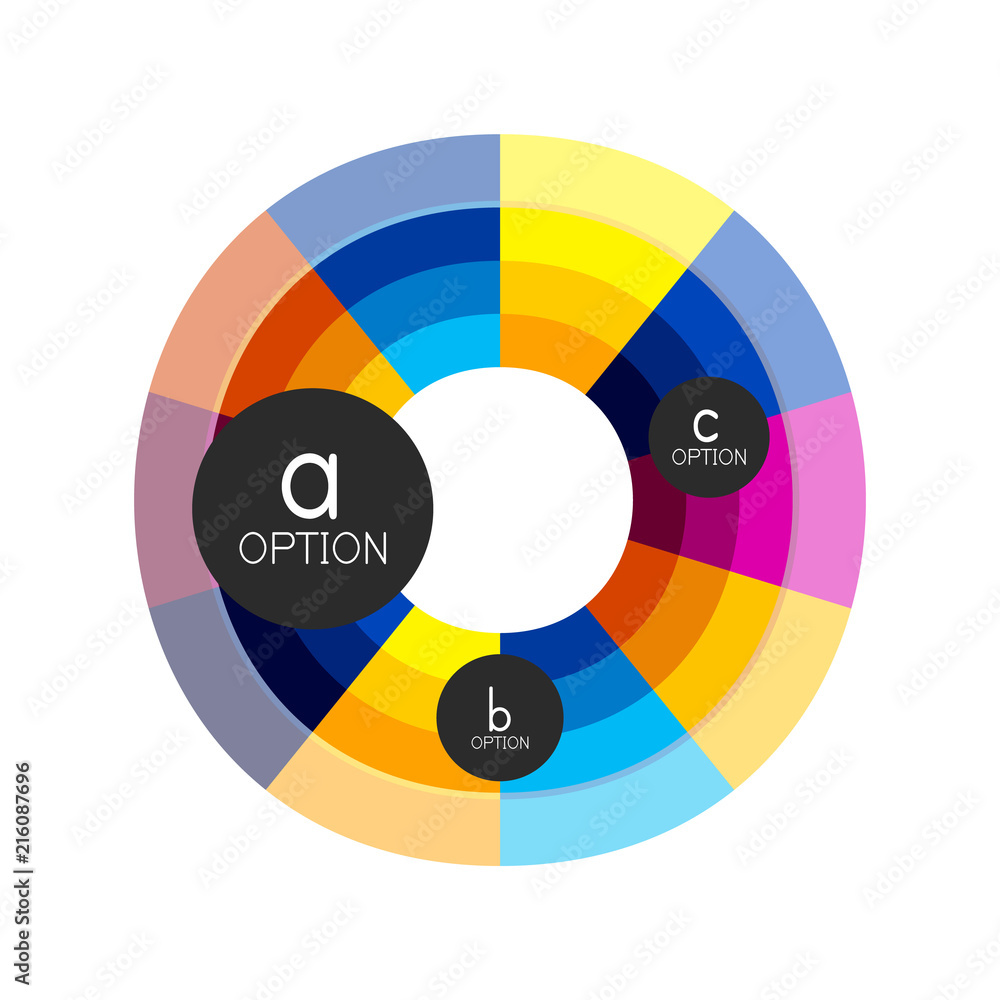 Abstract colorful geometric option infographics design template with sample abc options. Abstract background for business presentation or information banner Abstract colorful geometric option infographics design template with sample abc options. Abstract background for business presentation or information banner