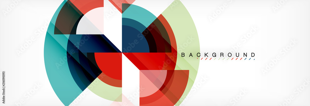 Vector circular geometric abstract background