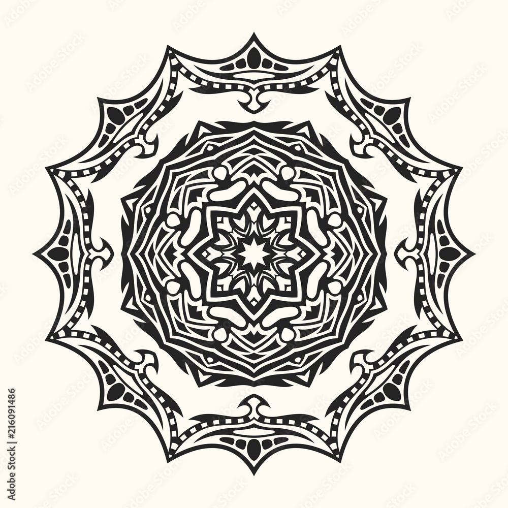 Abstract round symmetrical pattern.