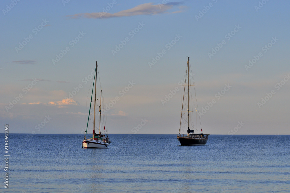 sailing yachts at sea