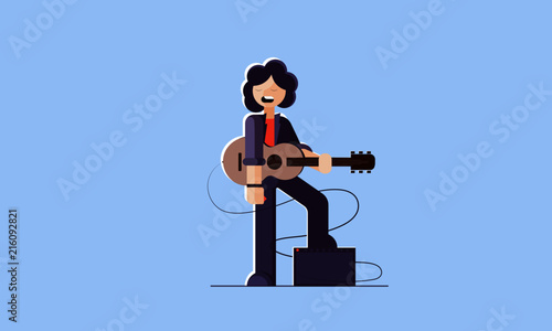 Street singer with guitar