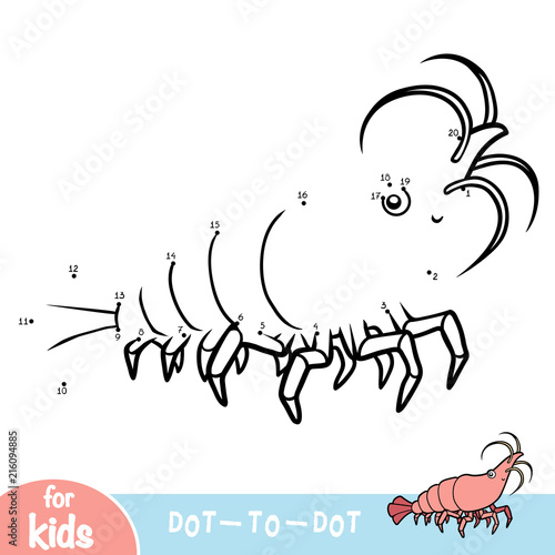 Numbers game, education game for children, Shrimp
