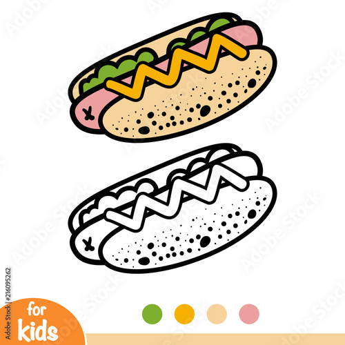 Coloring book, Hot dog
