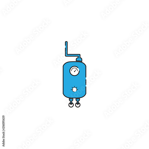 Water heater with blue vector icon