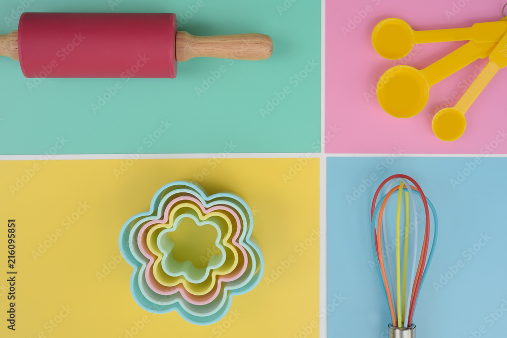 close up of baking utensils tools and cooking concept for background close up of baking utensils tools and cooking concept for background