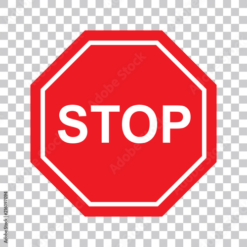 High quality Stop Sign symbol icon. Warning danger symbol prohibiting sign on  background vector illustration