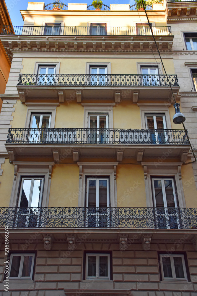 Rome, historic building in the center of the city, view and detail Rome, historic building in the center of the city, view and detail