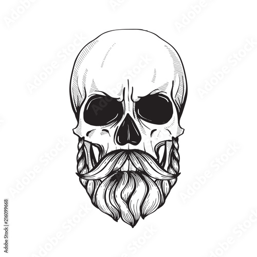 Skull with hairstyle