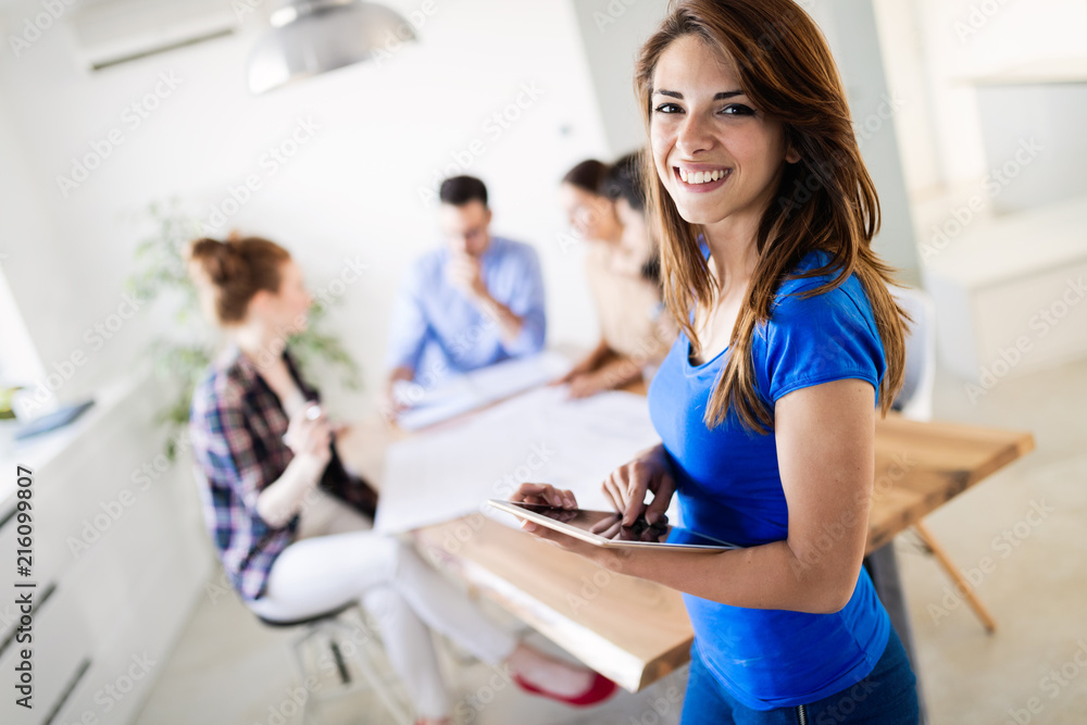 Fototapeta premium Group of architects working on project