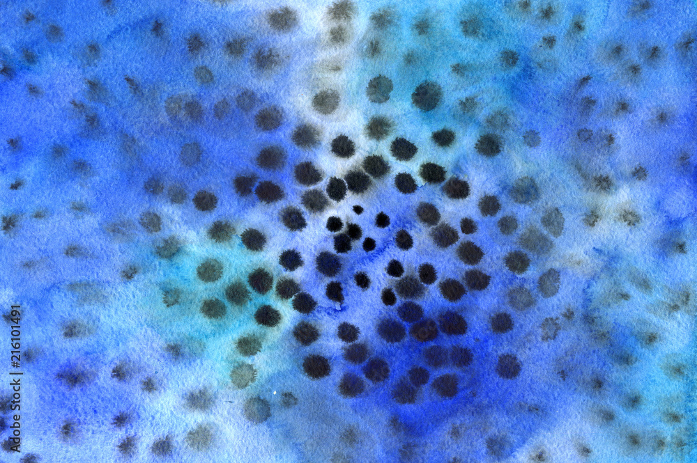 Blue watercolor background with radial pattern Blue watercolor background with radial pattern