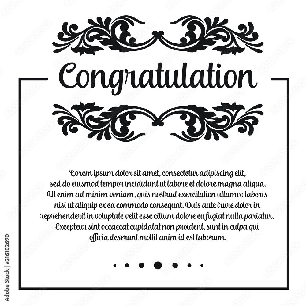 Congratulation floral greeting card collection vector illustration