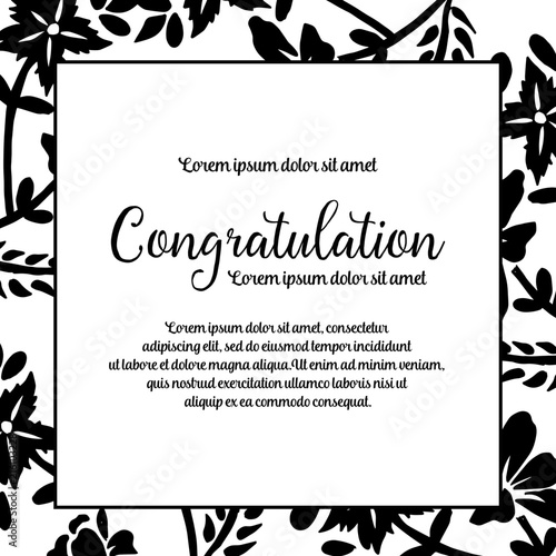 Collection of congratulation floral design vector illustration