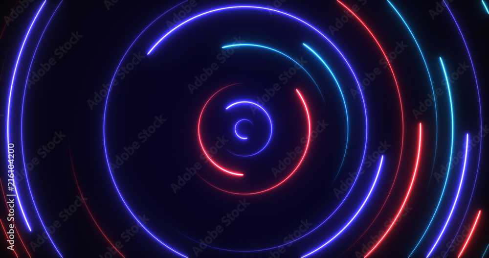 Obraz premium Glowing Neon Lights - Circle Abstract Backgrounds