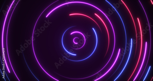 Glowing Neon Lights - Circle Abstract Backgrounds