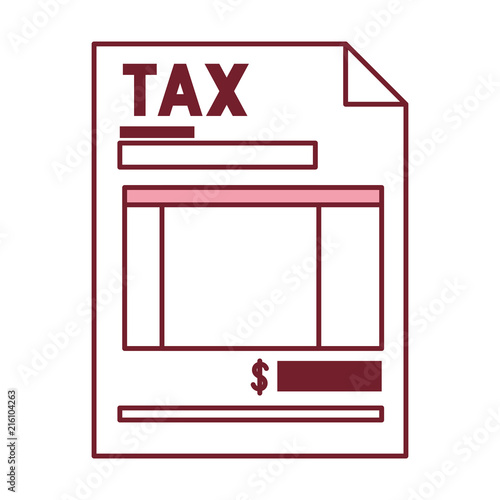 tax document paper icon vector illustration design