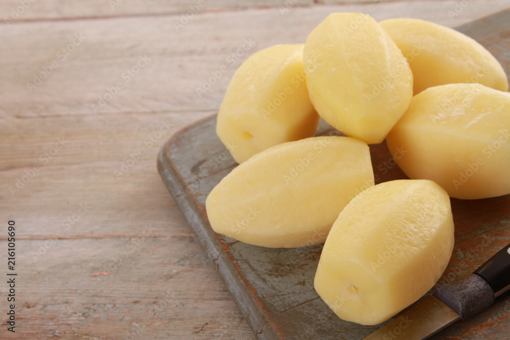 preparing fresh potatoes