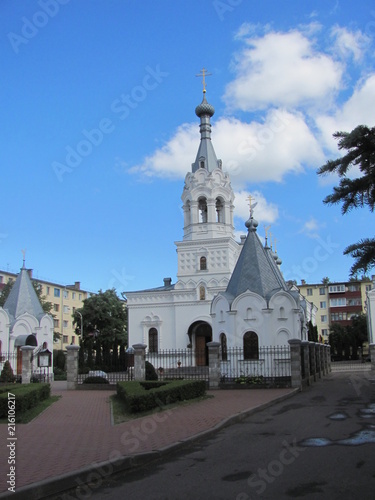White Orthodox Church in the landscape