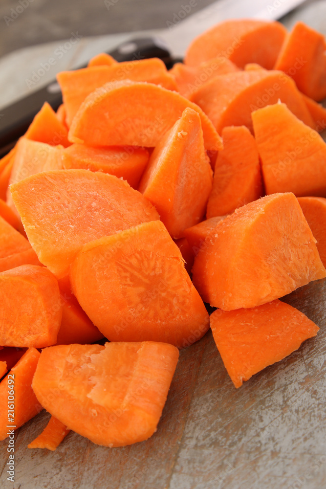 preparing fresh carrots