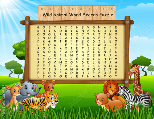 Wild animals word search puzzle