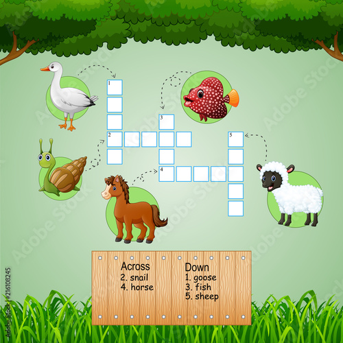 Animal farm crossword puzzles for kids games