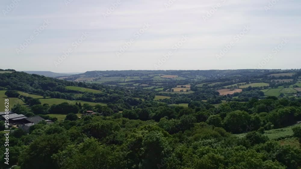 Amazing east devon panoramic aerial. Vast landscape with different coloured fields. Glorious English countryside. Devon, England Amazing east devon panoramic aerial. Vast landscape with different coloured fields. Glorious English countryside. Devon, England