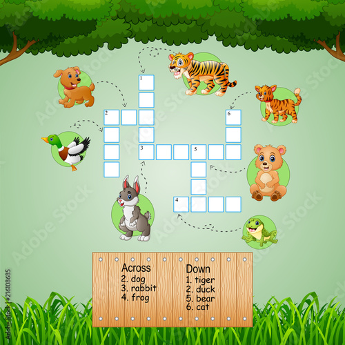 Animal crossword puzzles for kids games