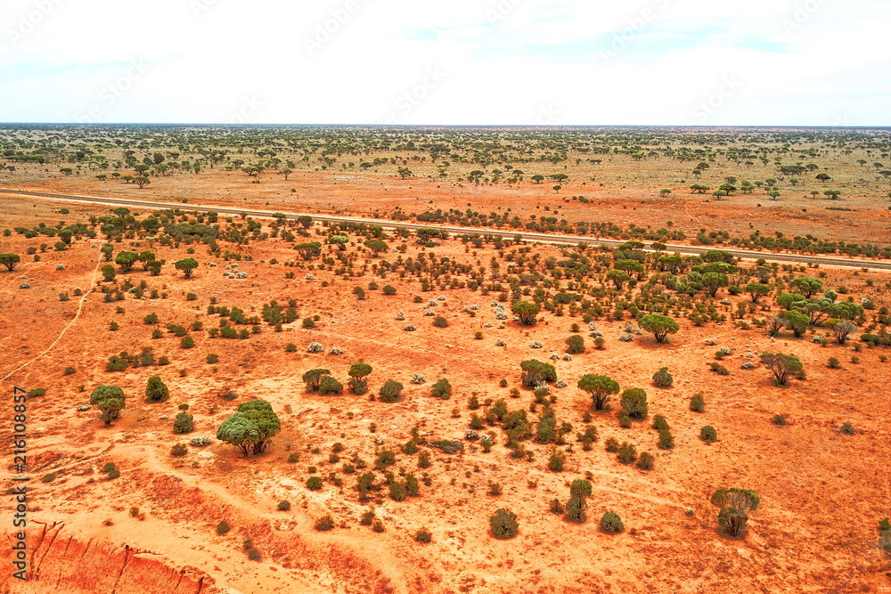 Fototapeta premium Aerial view of the Nullarbor Plain