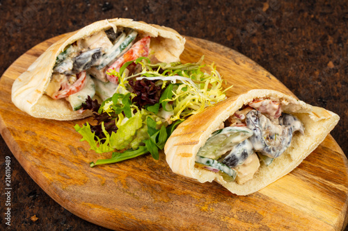 Delicious pita with vegetables