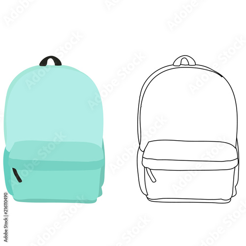 isolated, green backpack