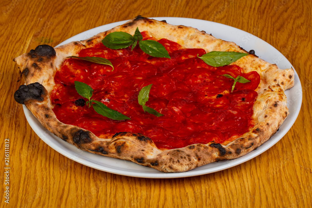 Pizza with chorizo Pizza with chorizo