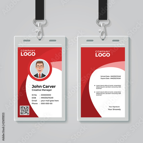 Red Corporate ID Card Template