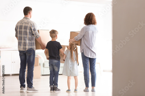 Family moving into new home...