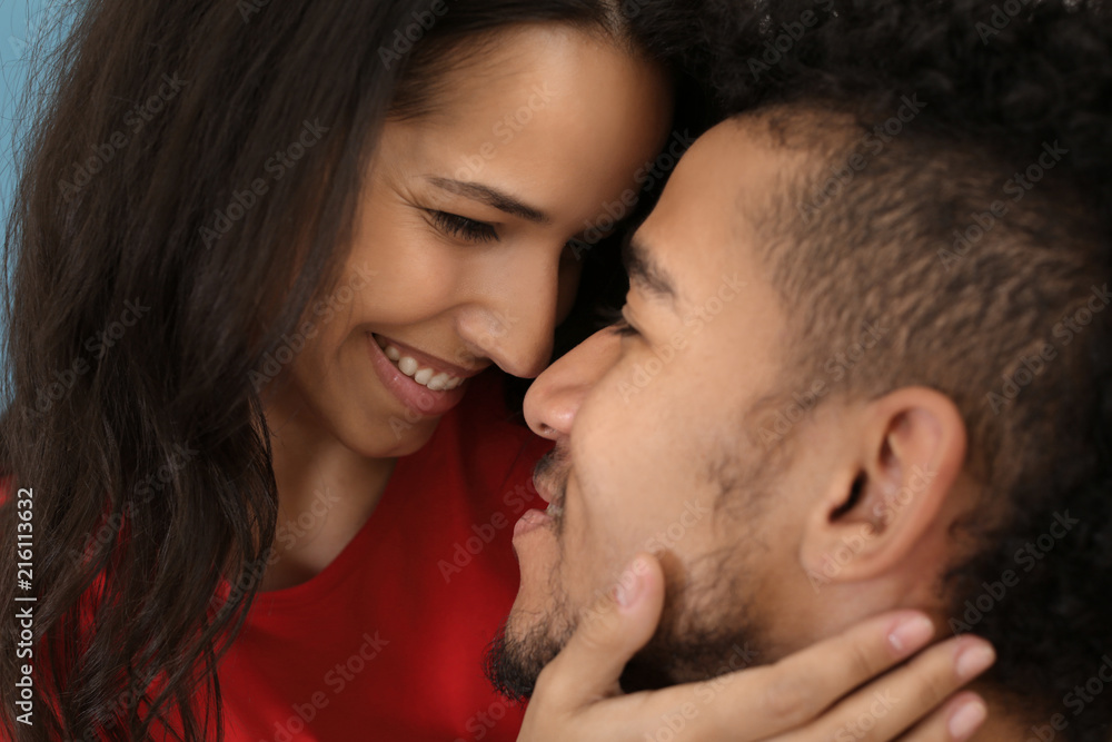 Happy African-American couple, closeup Happy African-American couple, closeup