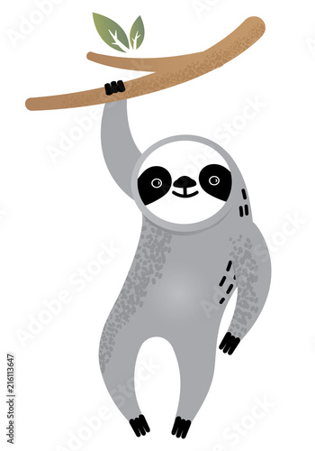 Cute vector astonished sloth bear animal