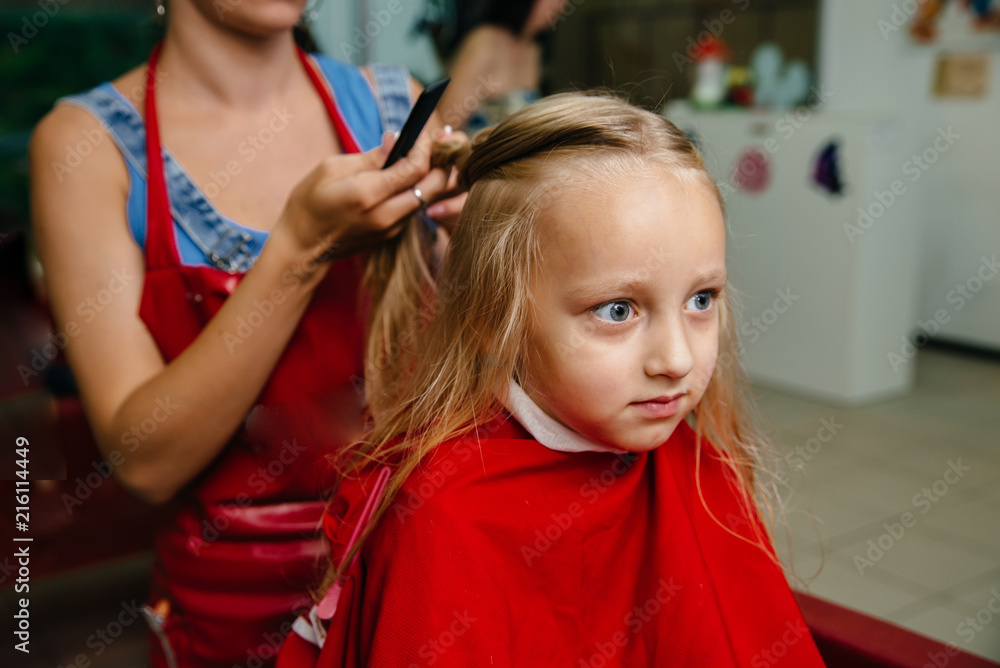 Fototapeta premium Healthy hair tips. Cropped shot of a female client receiving a haircut at the local beauty salon