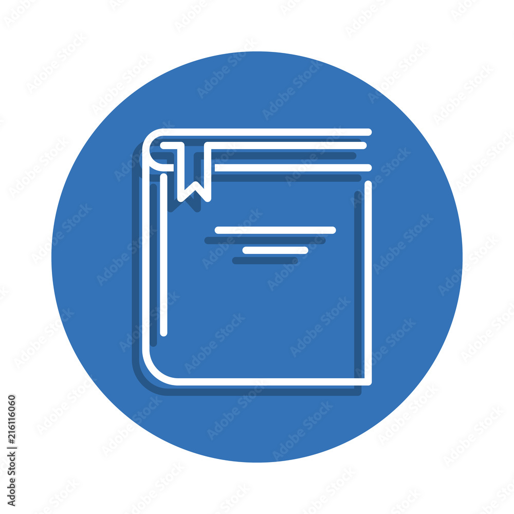 Bookmark book icon. Element of education for mobile concept and web apps icon. Thin line icon with shadow in badge for website design and development, app development Bookmark book icon. Element of education for mobile concept and web apps icon. Thin line icon with shadow in badge for website design and development, app development
