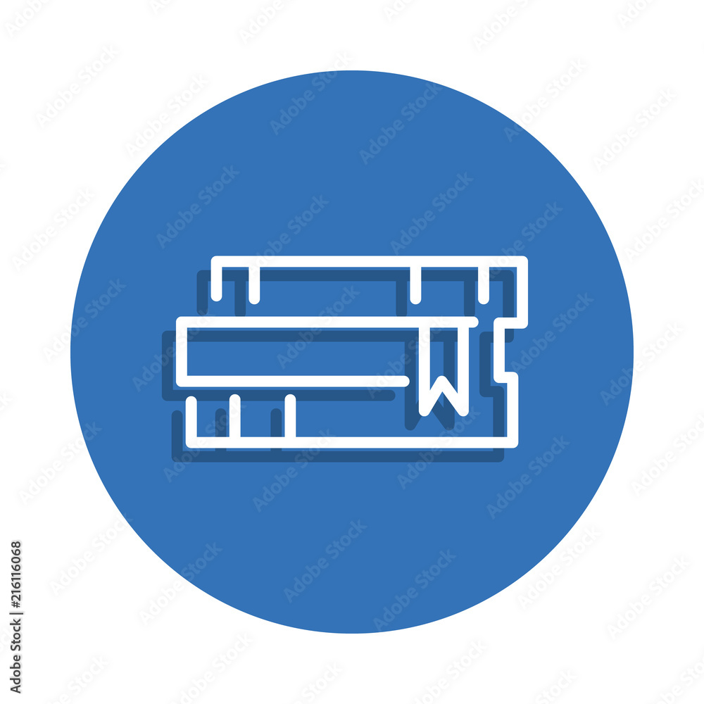 Bookmark book icon. Element of education for mobile concept and web apps icon. Thin line icon with shadow in badge for website design and development, app development Bookmark book icon. Element of education for mobile concept and web apps icon. Thin line icon with shadow in badge for website design and development, app development
