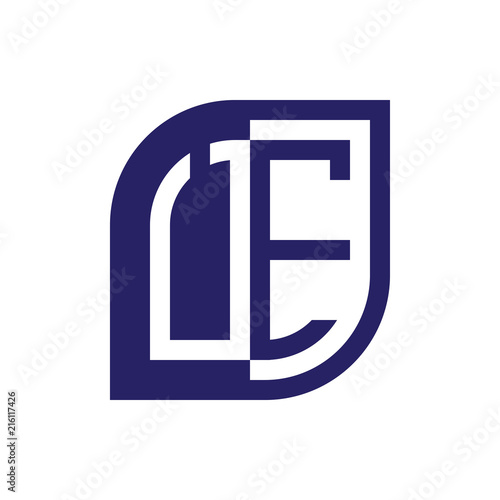UE initial letter emblem logo negative space