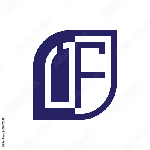 UF initial letter emblem logo negative space