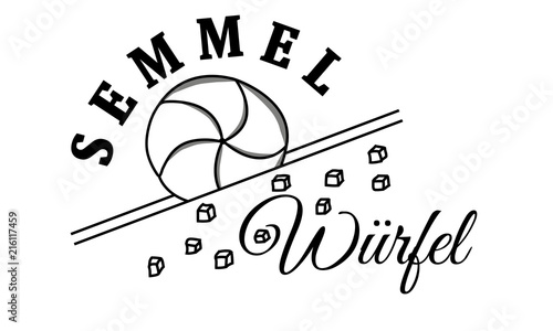 Semmelwürfel Logo mit Kaisersemmel