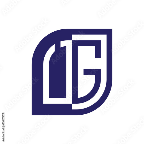 UG initial letter emblem logo negative space