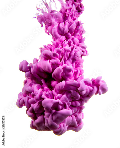 purple dye in water on white background